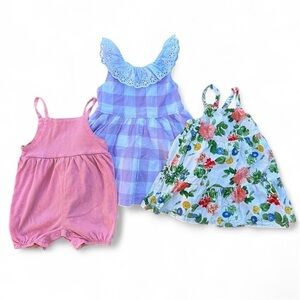 18-24M Bundle: Addy Baptiste Gingham, Old Navy Floral, Carter’s Romper